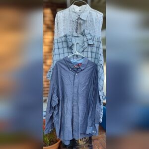 Stylish Blue and White Button-Up Shirts